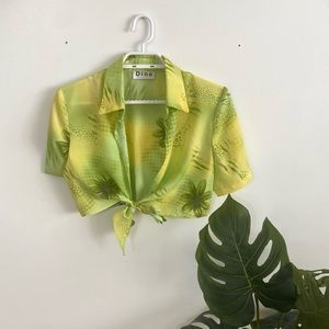 90s cropped tie up top